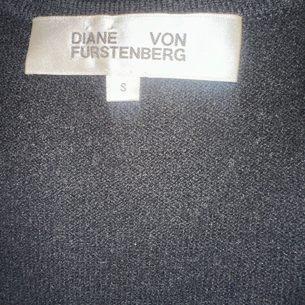 DVF Cashmere Blend Black Wrap Dress - Picture 13 of 13